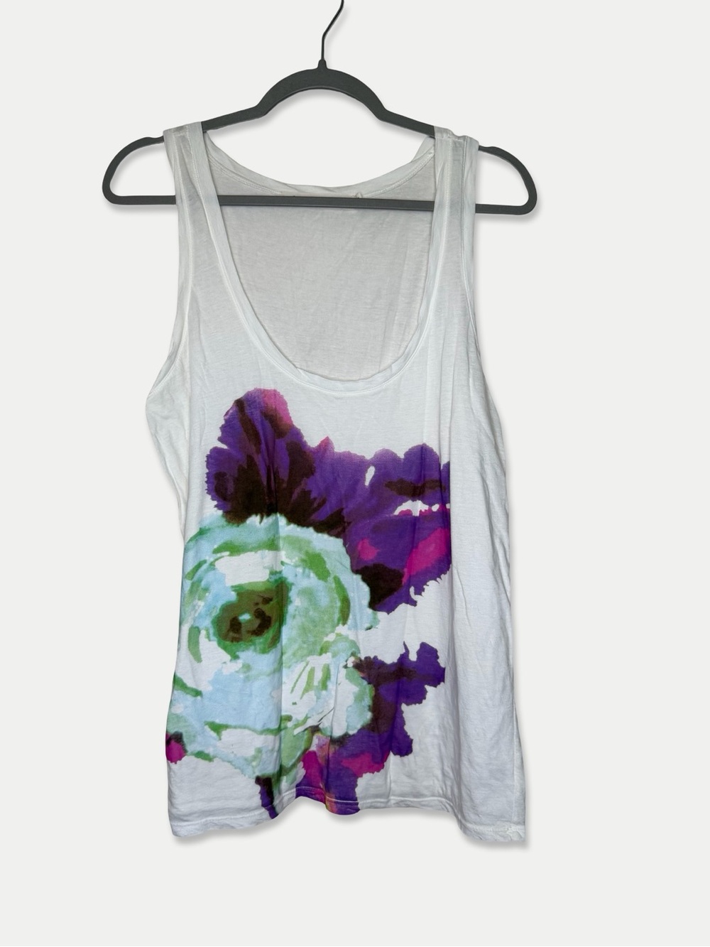 Michael Stars Tank Size OS White Multicolor Floral GUC